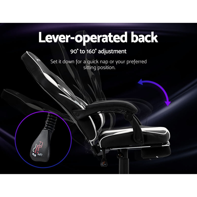 Office Chair Computer Desk Gaming Chair Study Home Work Recliner Black White