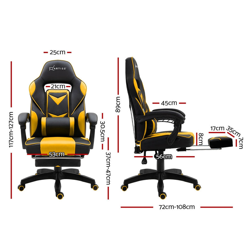 Office Chair Computer Desk Gaming Chair Study Home Work Recliner Black Yellow