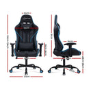 Gaming Office Chair Computer Chairs Leather Seat Racing Racer Recliner Meeting Chair Black Blue