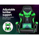Office Chair Gaming Chair Computer Chairs Recliner PU Leather Seat Armrest Black Green