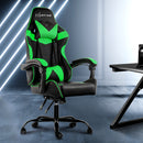 Office Chair Gaming Chair Computer Chairs Recliner PU Leather Seat Armrest Black Green