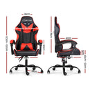 Gaming Office Chairs Computer Seating Racing Recliner Racer Black Red