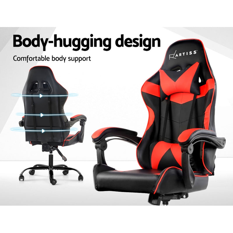 Gaming Office Chairs Computer Seating Racing Recliner Racer Black Red