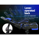 Gaming Office Chairs Computer Seating Racing Recliner Footrest Black Blue