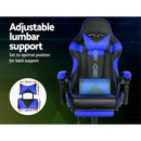 Gaming Office Chairs Computer Seating Racing Recliner Footrest Black Blue