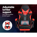 Gaming Office Chairs Computer Seating Racing Recliner Footrest Black Red