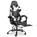 Gaming Office Chairs Computer Seating Racing Recliner Footrest Black White