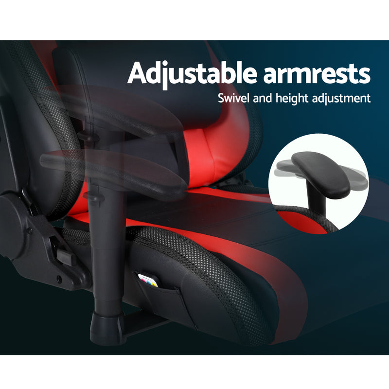 Gaming Office Chair RGB LED Lights Computer Desk Chair Home Work Chairs