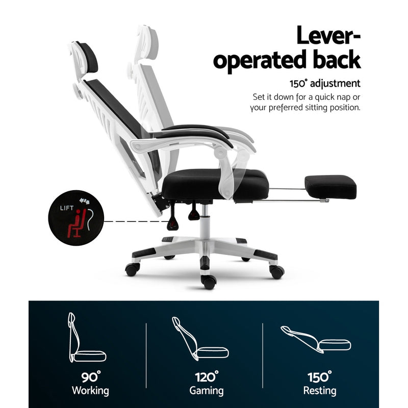 Gaming Office Chair Computer Desk Chair Home Work Recliner White