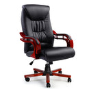 Executive Wooden Office Chair Wood Computer Chairs Leather Seat Sheridan
