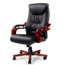 Executive Wooden Office Chair Wood Computer Chairs Leather Seat Sheridan