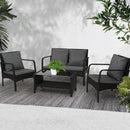 Outdoor Furniture Lounge Table Chairs Garden Patio Wicker Sofa Set