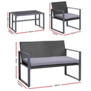 4PC Outdoor Furniture Patio Table Chair Black