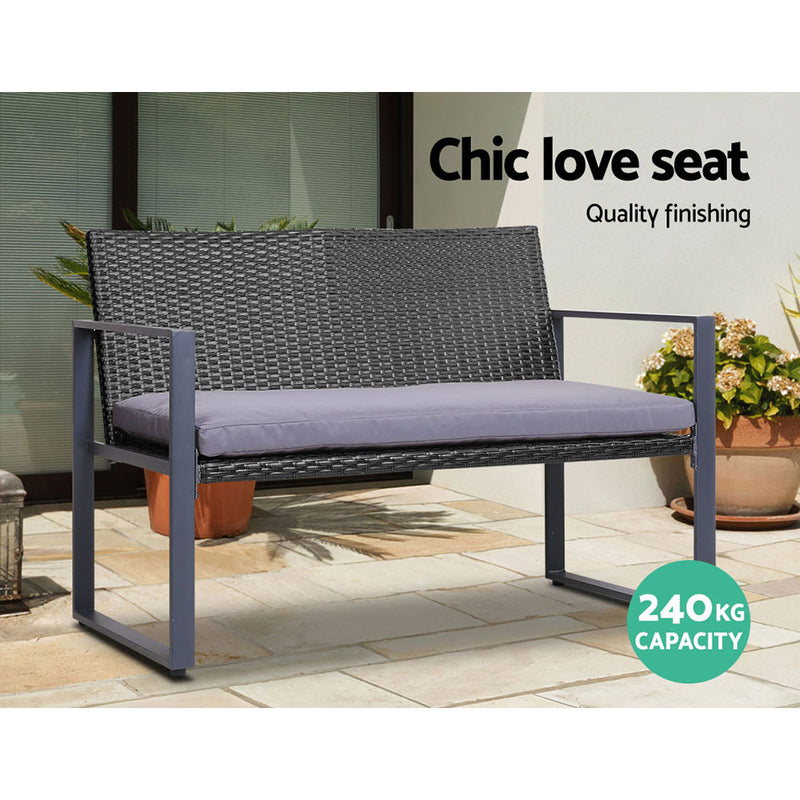 4PC Outdoor Furniture Patio Table Chair Black