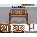Wooden Garden Bench 2 Seat Patio Furniture Timber Outdoor Lounge Chair Natural