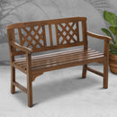 Wooden Garden Bench 2 Seat Patio Furniture Timber Outdoor Lounge Chair Natural