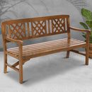 Wooden Garden Bench 3 Seat Patio Furniture Timber Outdoor Lounge Chair Natural