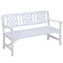 Wooden Garden Bench 3 Seat Patio Furniture Timber Outdoor Lounge Chair White