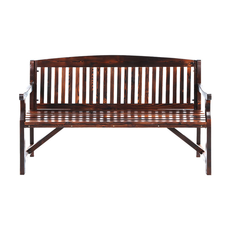 Wooden Garden Bench Chair Natural Outdoor Furniture Décor Patio Deck 3 Seater
