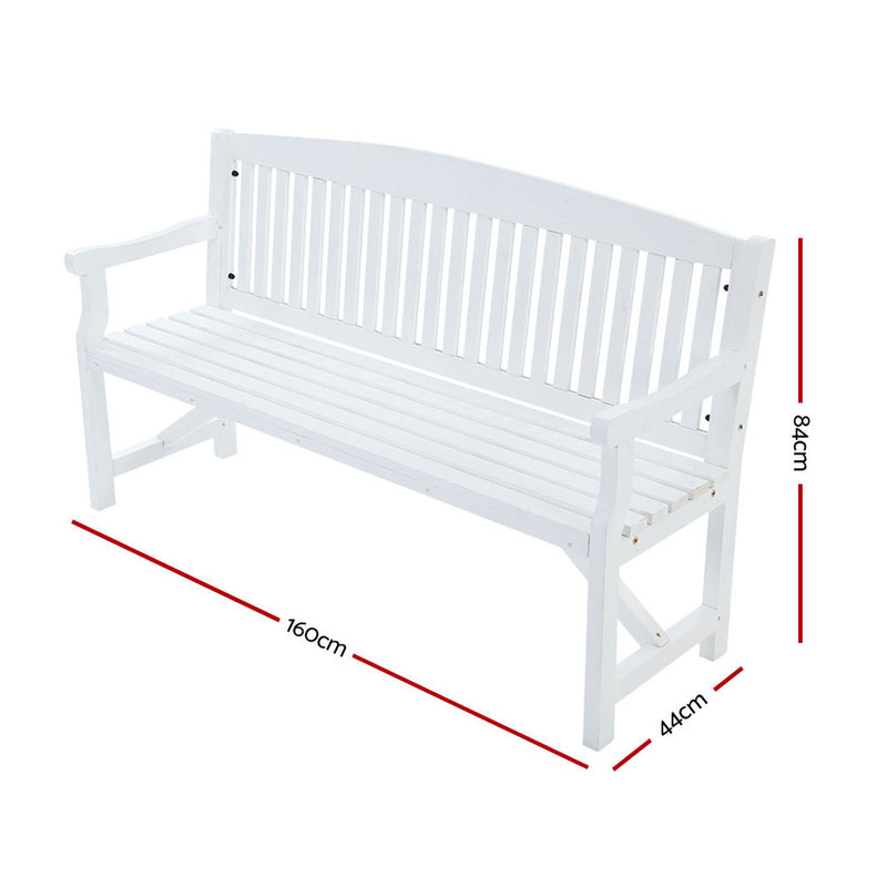 Wooden Garden Bench Chair Natural Outdoor Furniture Décor Patio Deck 3 Seater