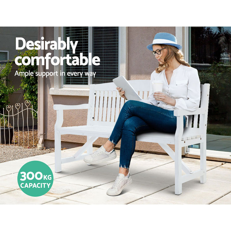 Wooden Garden Bench Chair Natural Outdoor Furniture Décor Patio Deck 3 Seater