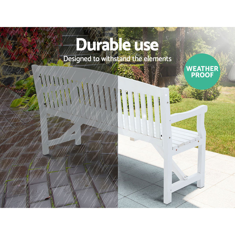 Wooden Garden Bench Chair Natural Outdoor Furniture Décor Patio Deck 3 Seater