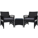 Patio Furniture Outdoor Bistro Set Dining Chairs Setting 3 Piece Wicker