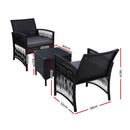 Patio Furniture Outdoor Bistro Set Dining Chairs Setting 3 Piece Wicker