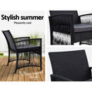 Patio Furniture Outdoor Bistro Set Dining Chairs Setting 3 Piece Wicker