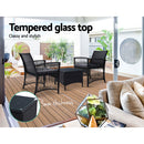 Patio Furniture Outdoor Bistro Set Dining Chairs Setting 3 Piece Wicker