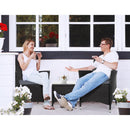 3 Piece Wicker Outdoor Furniture Set - Black