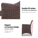 3 Piece Wicker Outdoor Furniture Set - Brown