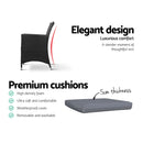 Set of 2 Outdoor Bistro Set Chairs Patio Furniture Dining Wicker Garden Cushion