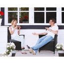 Set of 2 Outdoor Bistro Set Chairs Patio Furniture Dining Wicker Garden Cushion