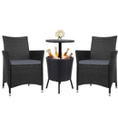 Outdoor Furniture Wicker Chairs Bar Table Cooler Ice Bucket Patio Coffee Bistro Set