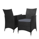 Outdoor Furniture Wicker Chairs Bar Table Cooler Ice Bucket Patio Coffee Bistro Set
