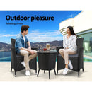 Outdoor Furniture Wicker Chairs Bar Table Cooler Ice Bucket Patio Coffee Bistro Set