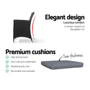 Outdoor Furniture Wicker Chairs Bar Table Cooler Ice Bucket Patio Coffee Bistro Set