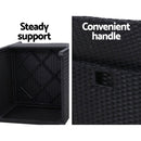 Set of 2 Outdoor Dining Chairs Wicker Chair Patio Garden Furniture Setting Lounge Cafe Cushion Bistro Set  Black