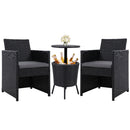 Outdoor Furniture Wicker Chairs Bar Table Cooler Ice Bistro Set Bucket Patio Coffee