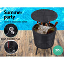 Outdoor Furniture Wicker Chairs Bar Table Cooler Ice Bistro Set Bucket Patio Coffee