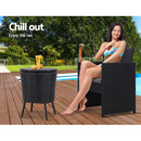 Outdoor Furniture Wicker Chairs Bar Table Cooler Ice Bistro Set Bucket Patio Coffee
