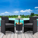Outdoor Furniture Wicker Chairs Bar Table Cooler Ice Bistro Set Bucket Patio Coffee