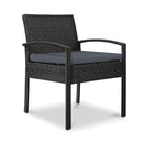 Outdoor Furniture Bistro Wicker Chair Black