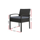 Outdoor Furniture Bistro Wicker Chair Black