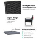 Outdoor Furniture Bistro Wicker Chair Black