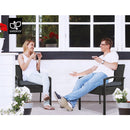 Set of 2 Outdoor Dining Chairs Wicker Chair Patio Garden Furniture Lounge Setting Bistro Set Cafe Cushion  Black