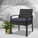Outdoor Furniture Bistro Wicker Chair Black