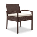 Outdoor Chairs Wicker Dining Chair Patio Garden Furniture Lounge Bistro Set Cafe Cushion  Brown