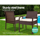 Outdoor Chairs Wicker Dining Chair Patio Garden Furniture Lounge Bistro Set Cafe Cushion  Brown